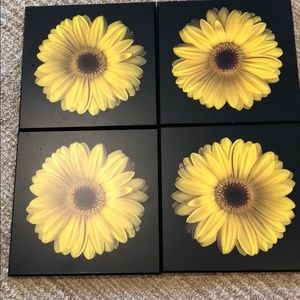 Sunflower art set each one is 8” square set of 4